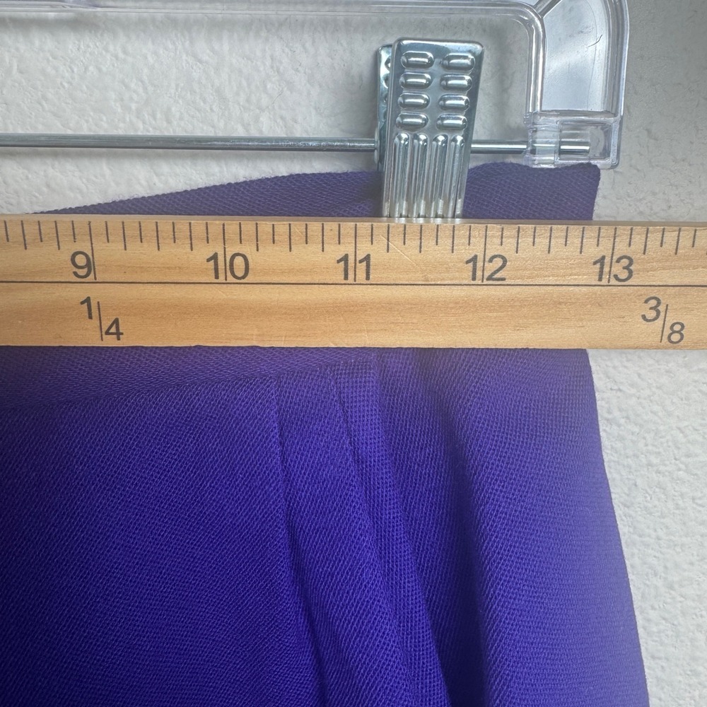 Christian Dior Vintage Skirt Suit 8 Regular Purple Wool Asymmetrical 80s - 90s - Picture 8 of 13